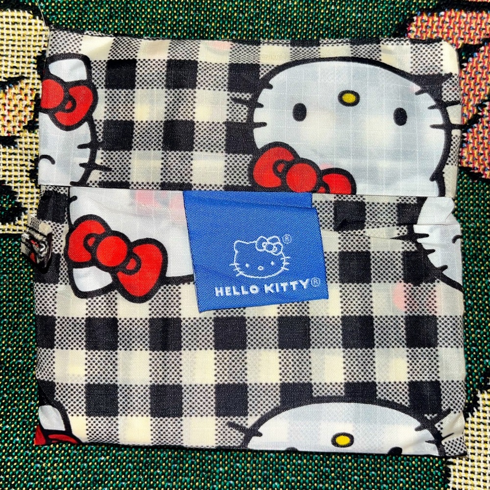 BAGGU X Hello Kitty Checkered Reusable Tote Bag NEW NWOT LAST ONE